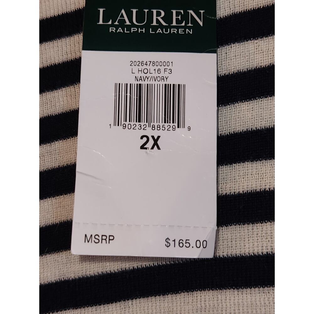 Lauren by Ralph Lauren Striped Long Sleeve with Button Detailing MSRP 165 NWT - Picture 5 of 5